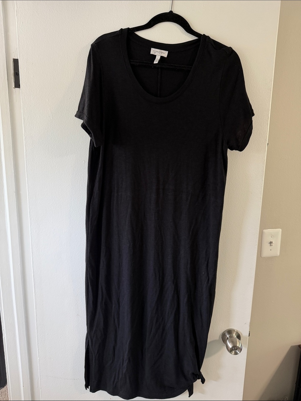 Jessica Simpson Black Short Sleeve Scoop Neck Tunic Dress